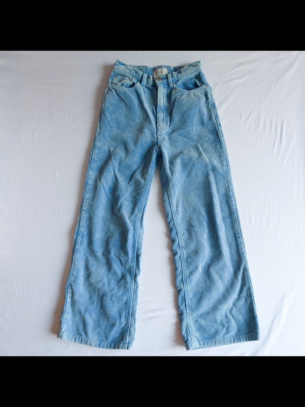 BDG Urban Outfitters Women's High+Wide Bright Baby Blue Corduroy Pants Sz 26